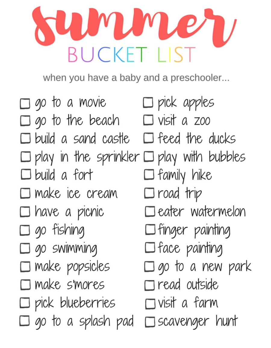 Summer Bucket List When You Have Young Kids 